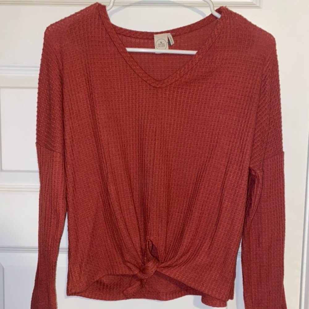 Waffle knit top